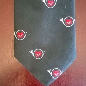 Fox and Fox Hunting Horn Motif Tie